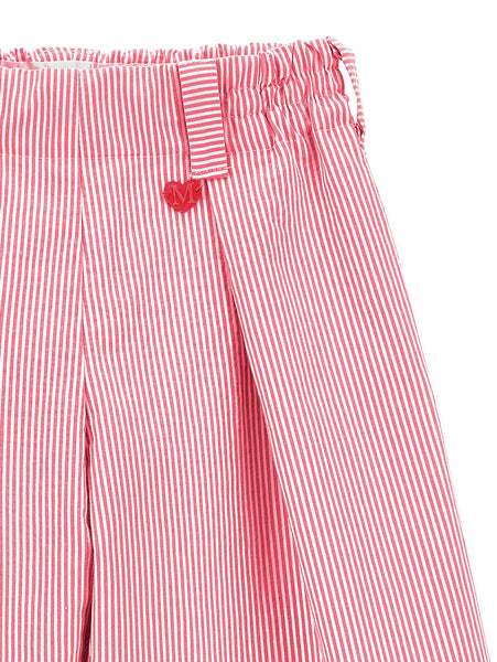 Pantalone ampio a righe bianche e rosse per bambina