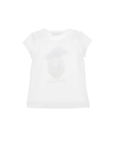 T-shirt bianca Donald Duck con strass per bambina