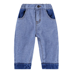 Jeans in denim blu per neonato