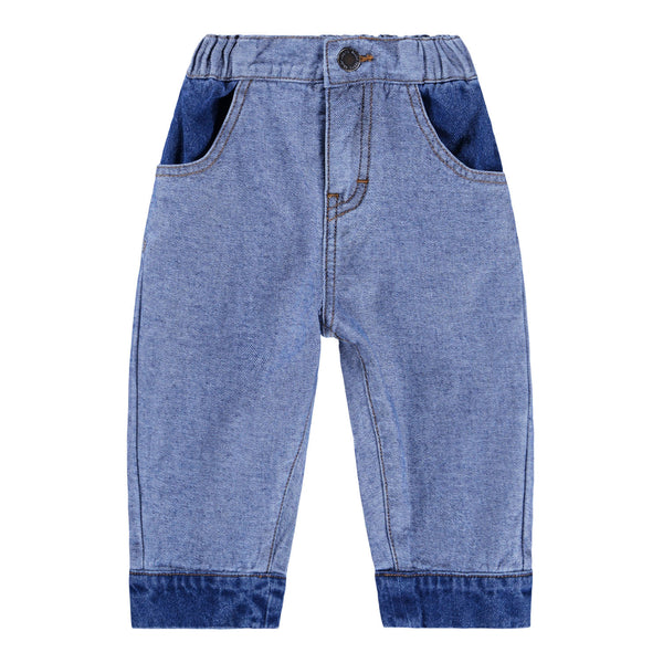 Jeans in denim blu per neonato