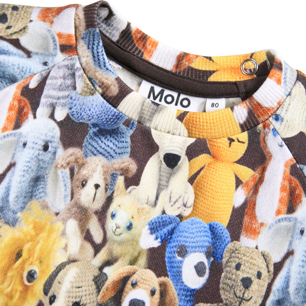 Felpa multicolor con stampa all over per neonati