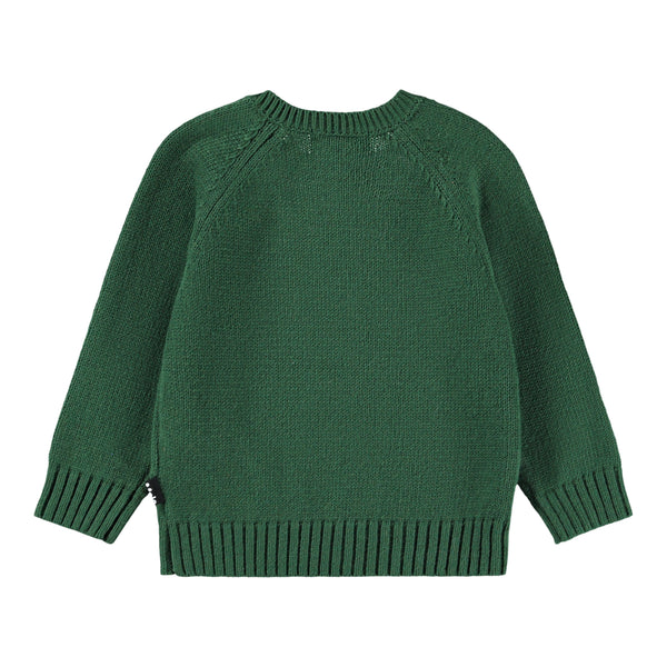 Maglia verde con dettaglio jacquard per neonato