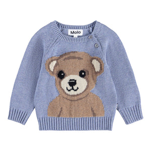 Maglia azzurra con ricamo per neonato