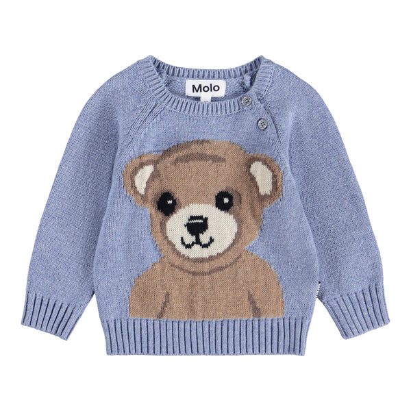 Maglia azzurra con ricamo per neonato