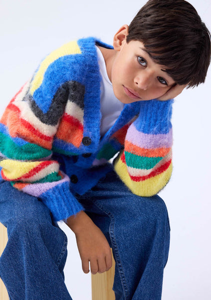 Cardigan in maglia multicolor per bambina