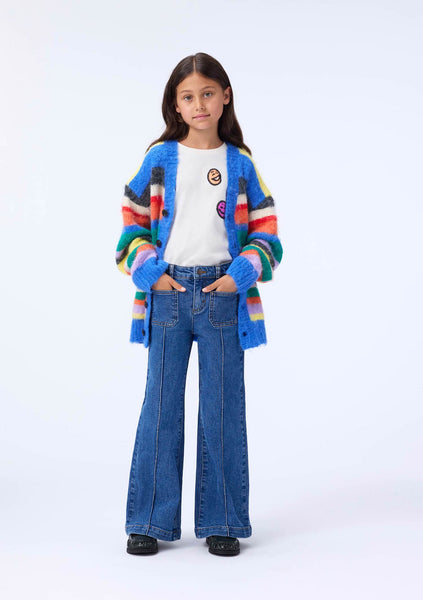 Cardigan in maglia multicolor per bambina