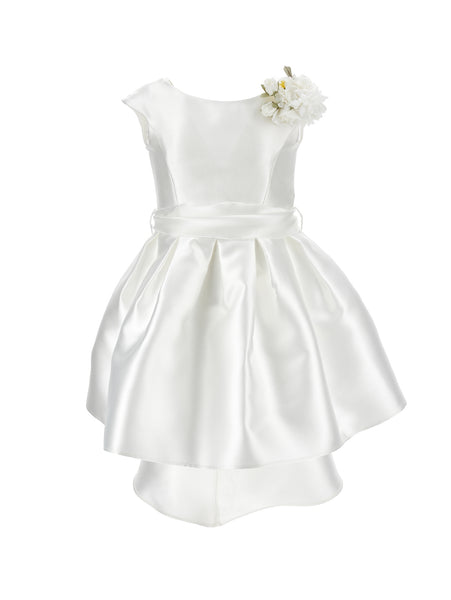 Abito bianco con coda per bambina