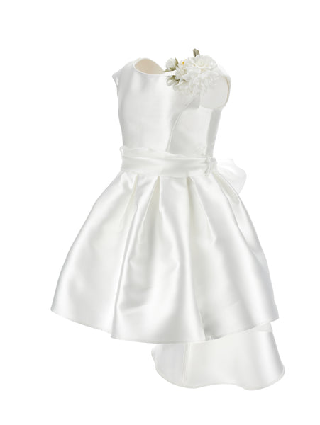 Abito bianco con coda per bambina