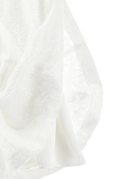 Abito bianco con ricami e paillettes per bambina