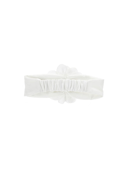 Fascia panna con fiore per neonata