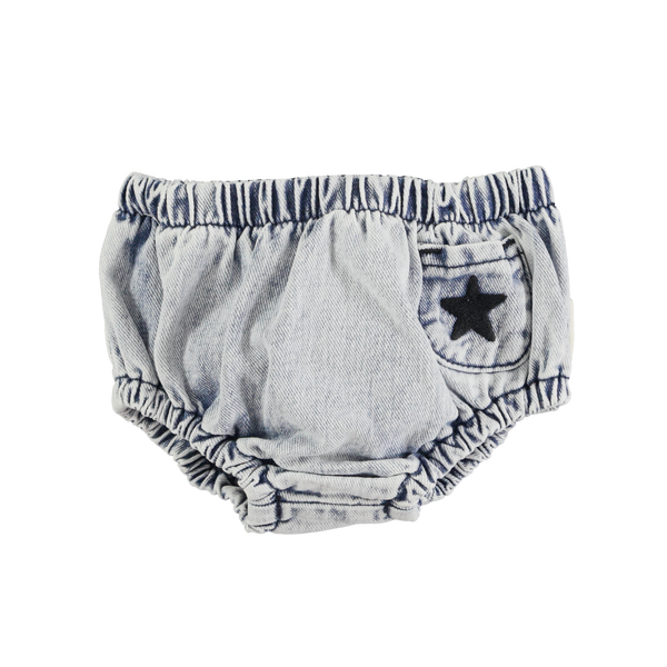 Culotte in denim chiaro per neonata