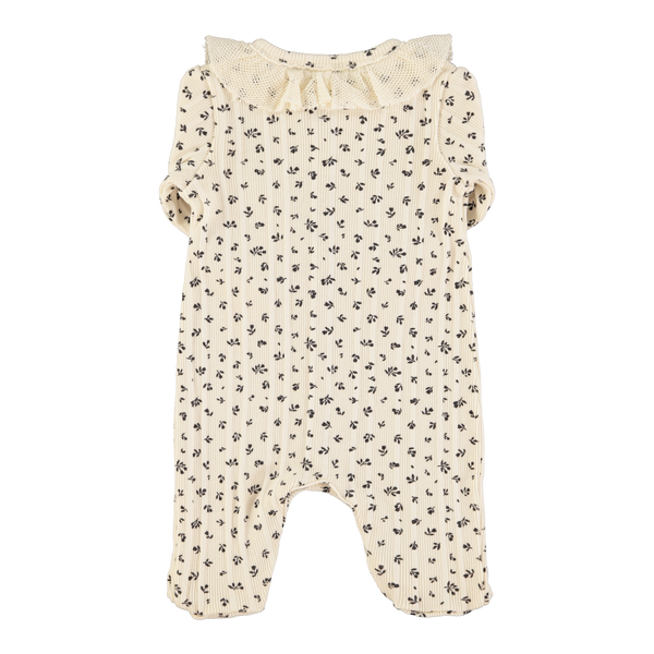 Tutina panna con stampa all over per neonata