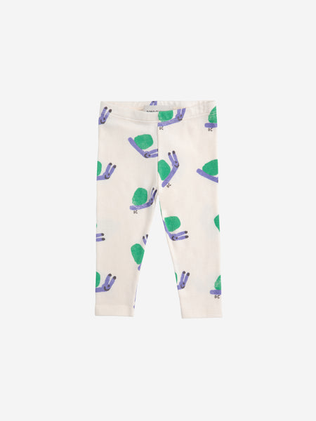 Leggings bianco con stampa all over per neonata