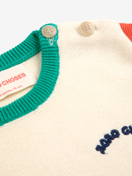 Maglia color block multicolor per neonati