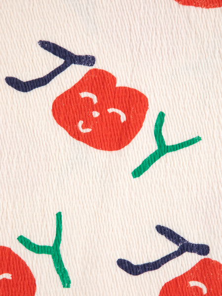 T-shirt cropped con stampa all over per neonata e bambina