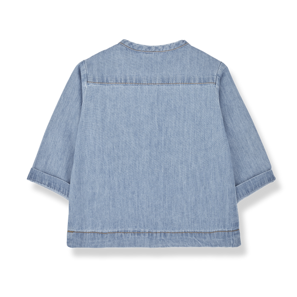 Camicia in denim blu per neonato