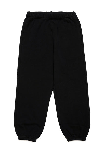 Pantalone nero in felpa con logo per bambini