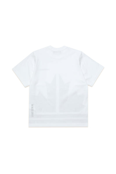 T-shirt bianca con stampa logo per bambini