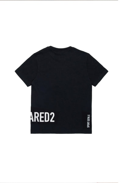 T-shirt nera con logo per bambini