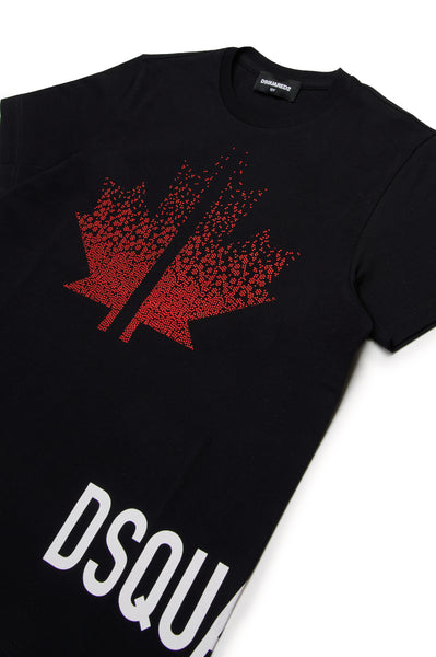 T-shirt nera con logo per bambini