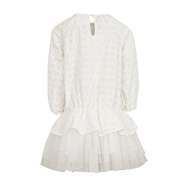 Abito bianco con tulle per bambina