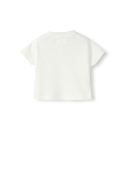T-shirt serafino in maglia latte per  neonato