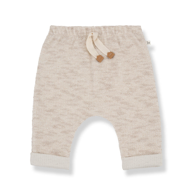 Pantalone in maglia beige per neonato