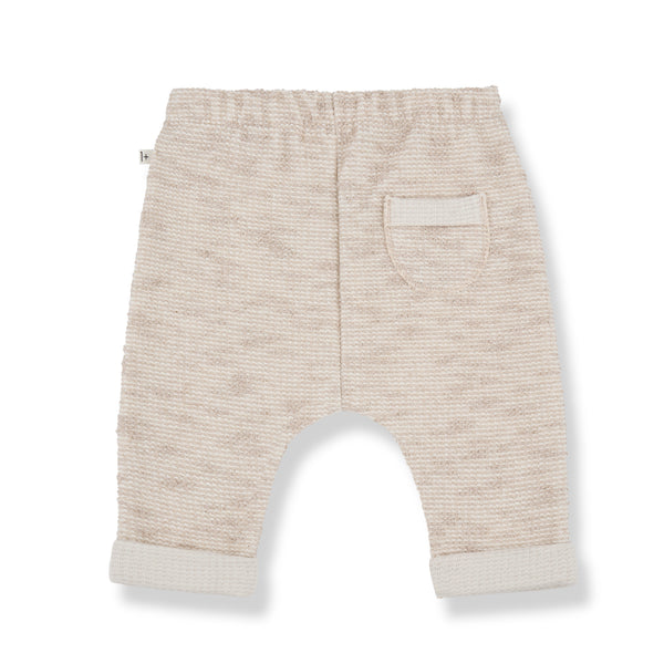 Pantalone in maglia beige per neonato