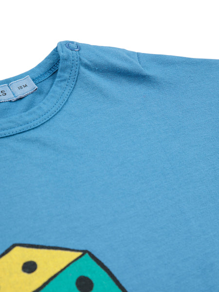 T-shirt azzurra con stampa per neonato BOBO CHOSES B225AB036 UNI 