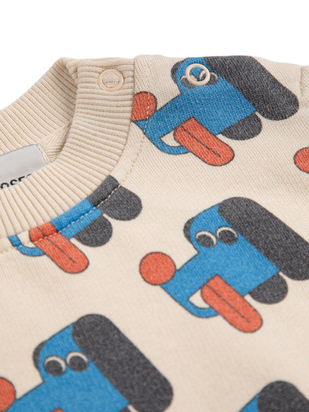 Felpa beige con stampa all over per neonato BOBO CHOSES B225AB052 UNI 