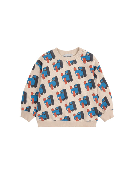 Felpa beige con stampa all over per neonato BOBO CHOSES B225AB052 UNI 