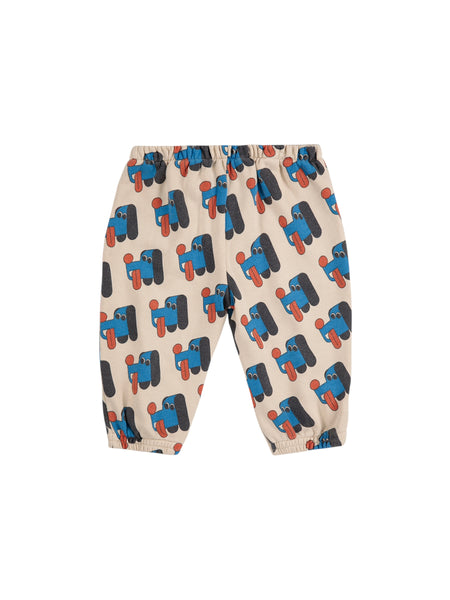 Pantalone in felpa beige con stampa all over per neonato BOBO CHOSES B225AB079 UNI 