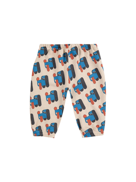 Pantalone in felpa beige con stampa all over per neonato BOBO CHOSES B225AB079 UNI 