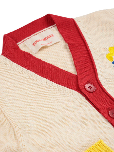 Cardigan in maglia color block multicolor per neonato BOBO CHOSES B225AB098 UNI 