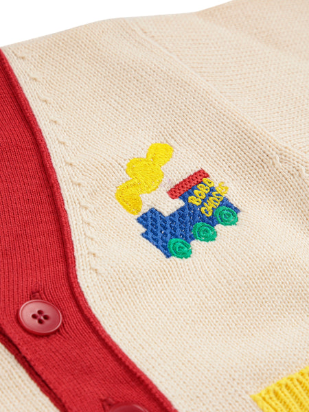 Cardigan in maglia color block multicolor per neonato BOBO CHOSES B225AB098 UNI 