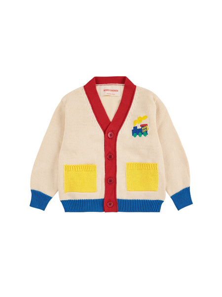 Cardigan in maglia color block multicolor per neonato BOBO CHOSES B225AB098 UNI 
