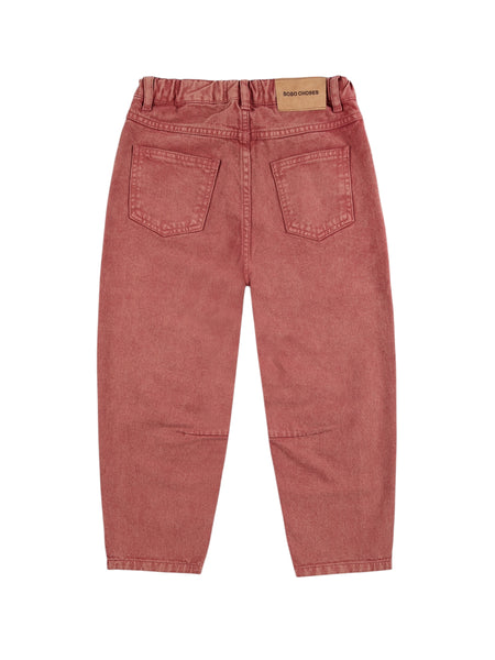 Jeans in denim rosso con stampa per neonati e bambini BOBO CHOSES B225AC080 UNI 