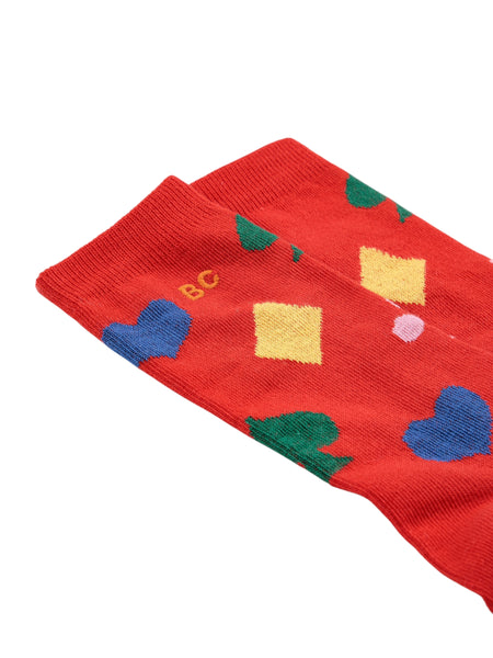 Calzino rosso con stampa all over per neonata BOBO CHOSES B225AH038 UNI 