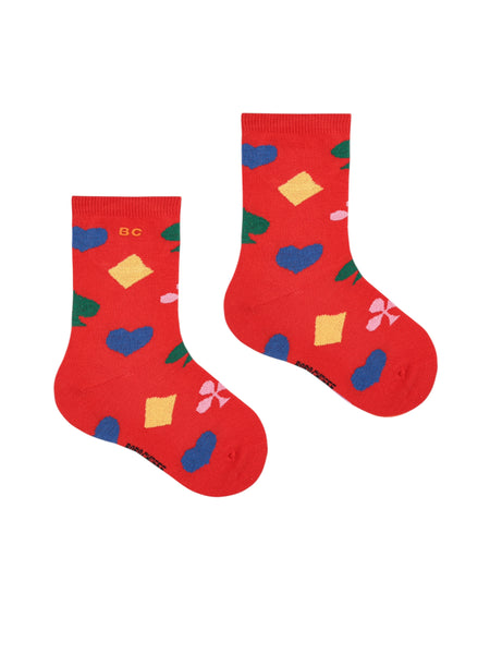 Calzino rosso con stampa all over per neonata BOBO CHOSES B225AH038 UNI 