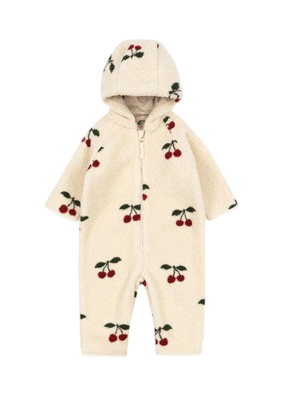 Tutina orsetto panna con stampa all over per neonata Konges slojd KS103480 MA GRANDE CERISE 