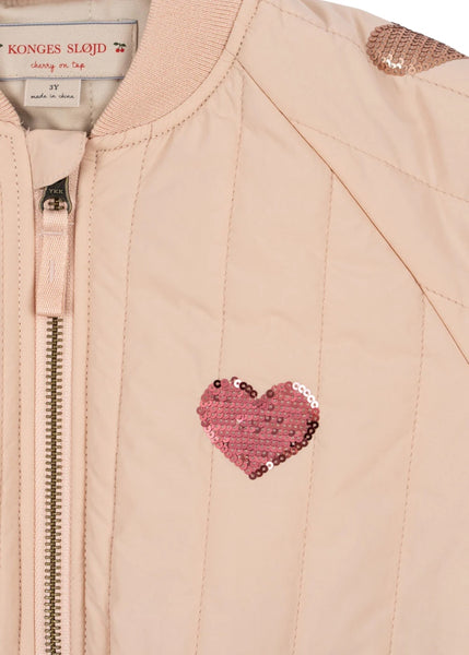 Bomber trapuntato rosa con paillettes per neonata e bambina Konges slojd KS103490 CAMEO ROSE 