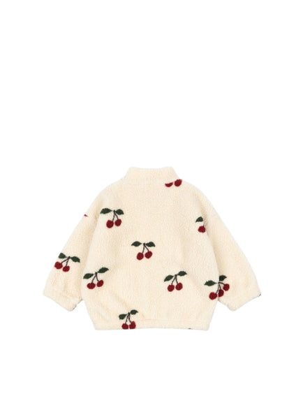 Giubbino teddy bianco con stampa ciliegie all over Konges slojd KS103479 MA GRANDE CERISE 