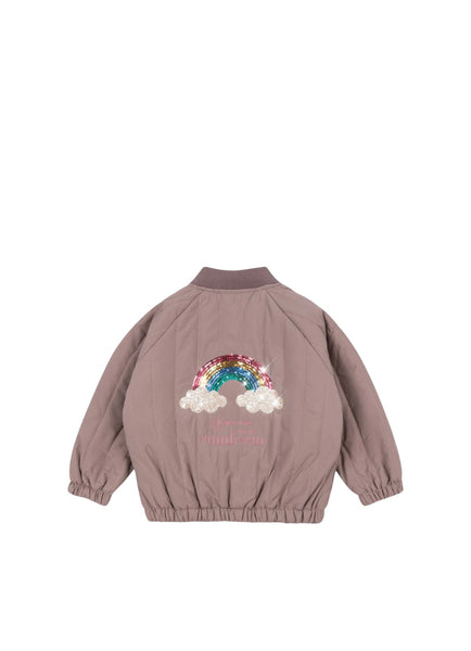 Bomber malva con applicazioni in paillettes per neonata e bambina Konges slojd KS103490 TWILIGHT MAUVE 