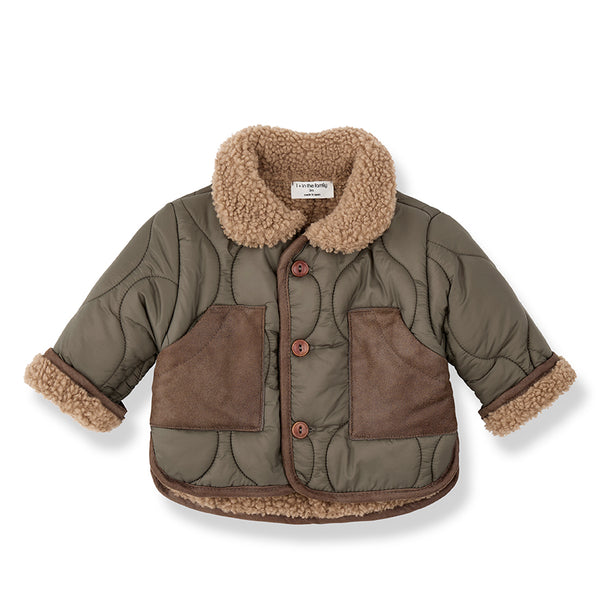 Giubbino verde trapuntato con ecomontone per neonati 1+ more in the family EMERALD KHAKI 