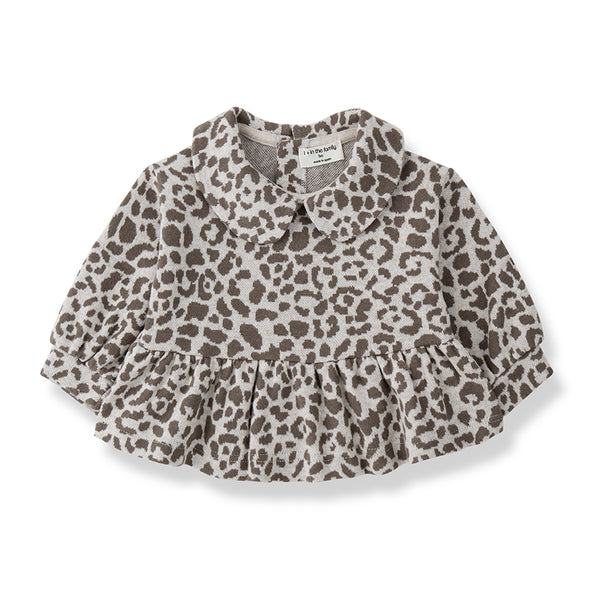 Maglia taupe con stampa leopardata per neonata 1+ more in the family FERRARA DARK-TAUPE 