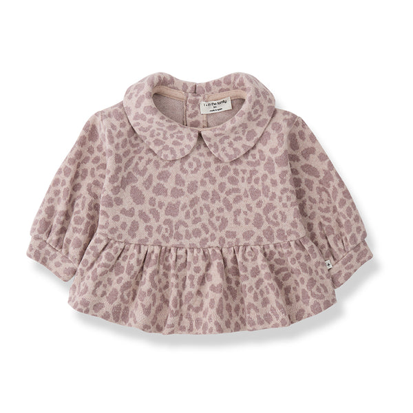 Maglia rosa con stampa leopardata per neonata 1+ more in the family FERRARA NUDE 