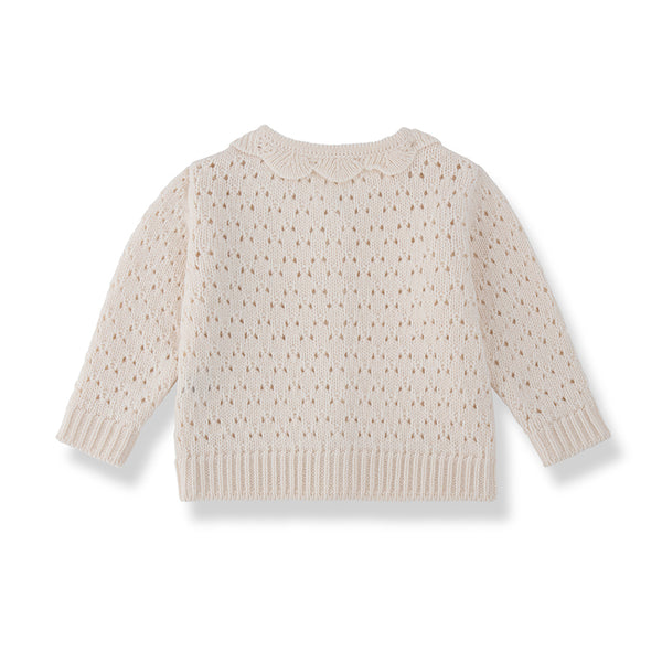 Cardigan in maglia beige per neonata 1+ more in the family NUMES-BB RICE 