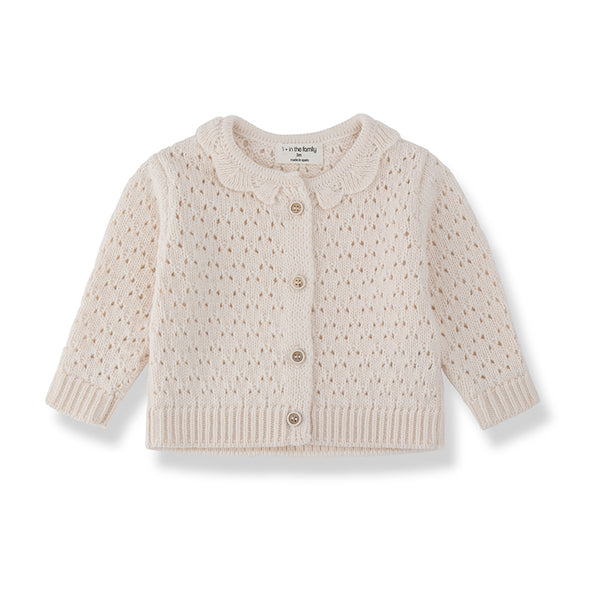 Cardigan in maglia beige per neonata 1+ more in the family NUMES-BB RICE 
