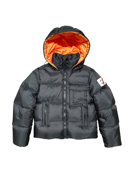 Piumino nero con dettagli arancio per bambino AFTER LABEL 3431O00044 BLACK 