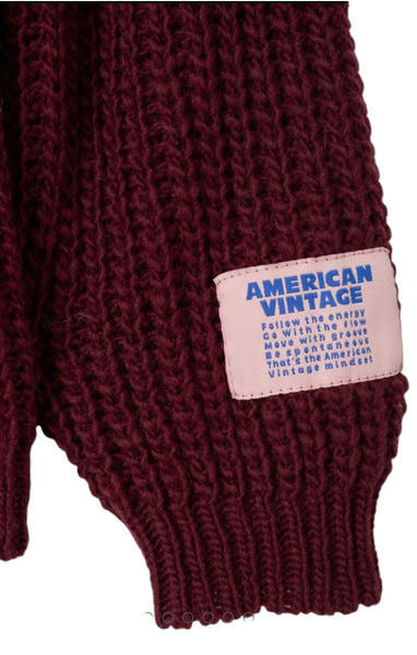 Maglia bordeaux per bambini American Vintage KCYR18A BORDEAUX CHINE 